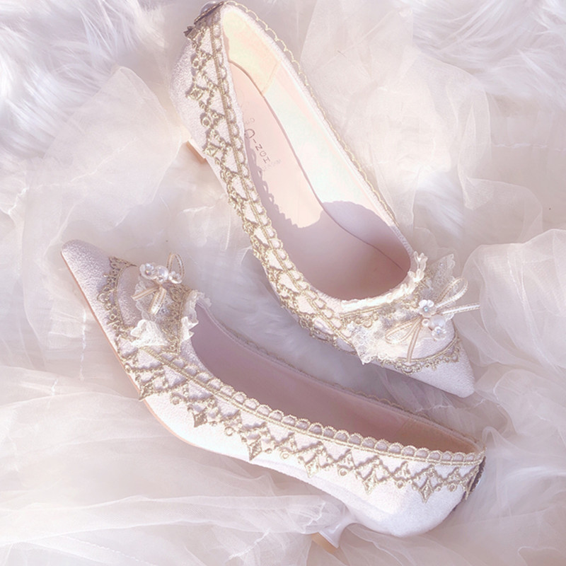 Court Heel Pointed - 女性のためのロリータスタイルのハイヒールの靴,つま先の狭いレトロな靴,浅い,カワイイ,コスプレ,日常使用