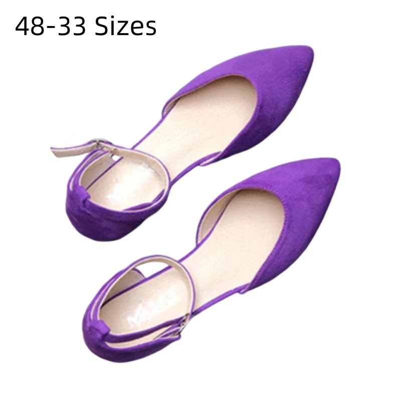 Women'S Shoes X Wide - 女性のための紫色の革靴,サンダル,伝統的な靴,3〜48の大型,ソフト,ヒールバックル