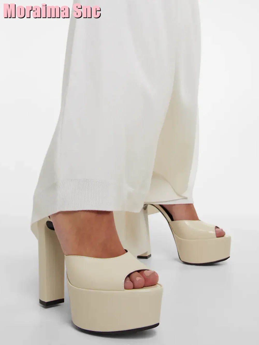 Block Heel Ankle Boots - 女性用パテントレザープラットフォーム厚底サンダル,チェーンとバックル付きのファッショナブルなセクシーな靴,夏用