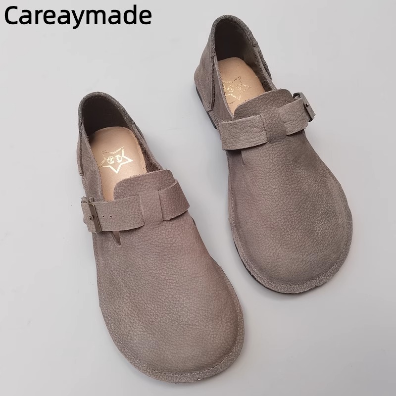 Women Shoes For Big Feet - 新しい本革の靴ひも-女性のための純粋な牛革の靴,広いつま先の広いサンダル,レトロなカジュアルなオリジナルの靴