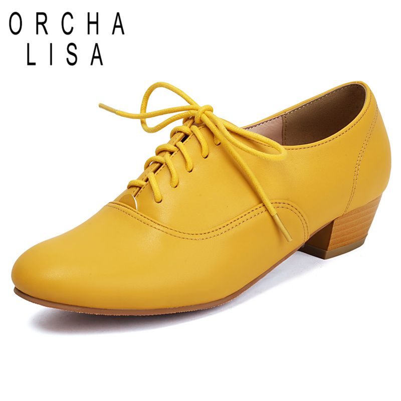 Women'S Shoes Extended Sizes - ORCHA LISA ヴィンテージ デイリーヒールシューズ ラウンドトゥ 3.5cmチャンキーヒール