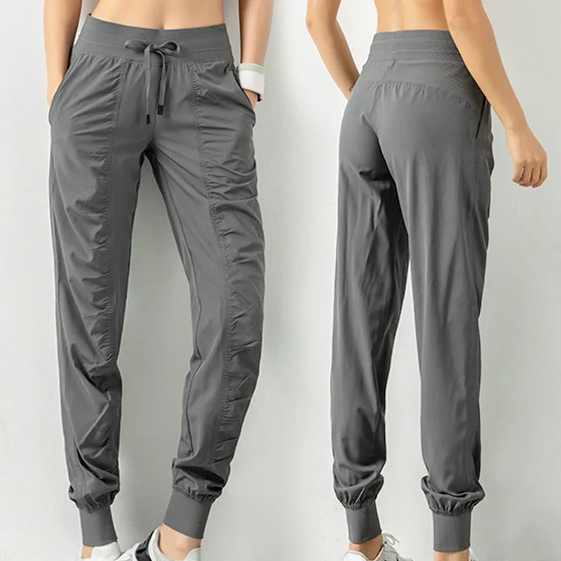 Women Shoes Joggers - 女性用速乾性生地スウェットパンツ、ドローストリング、ランニングスポーツジョガー、アスレチックジムフィットネス、2つのサイドポケット、エクササイズパンツ