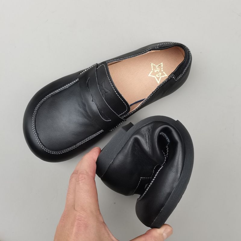 Women Shoes For Big Feet - 天然皮革ワイド婦人靴メンズカジュアルシューズワイドフィートビッグトゥ牛革ノンスリップソフトソールシングルユニセックス紳士靴