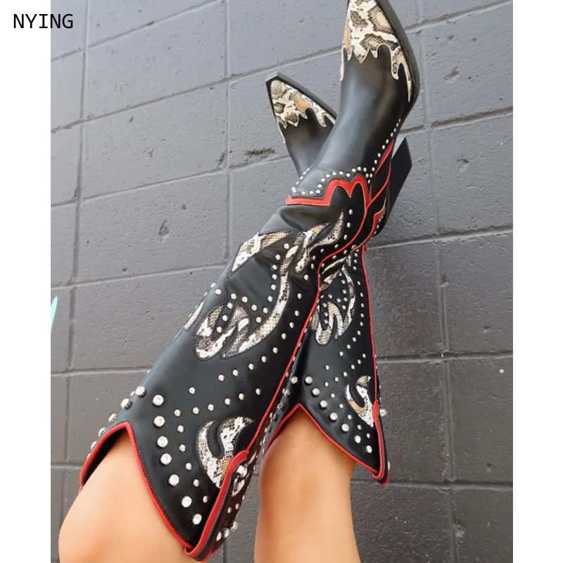 Western Cowgirl Boot - 2025年 プラスサイズ 44 レディース 刺繍入り ウエスタン