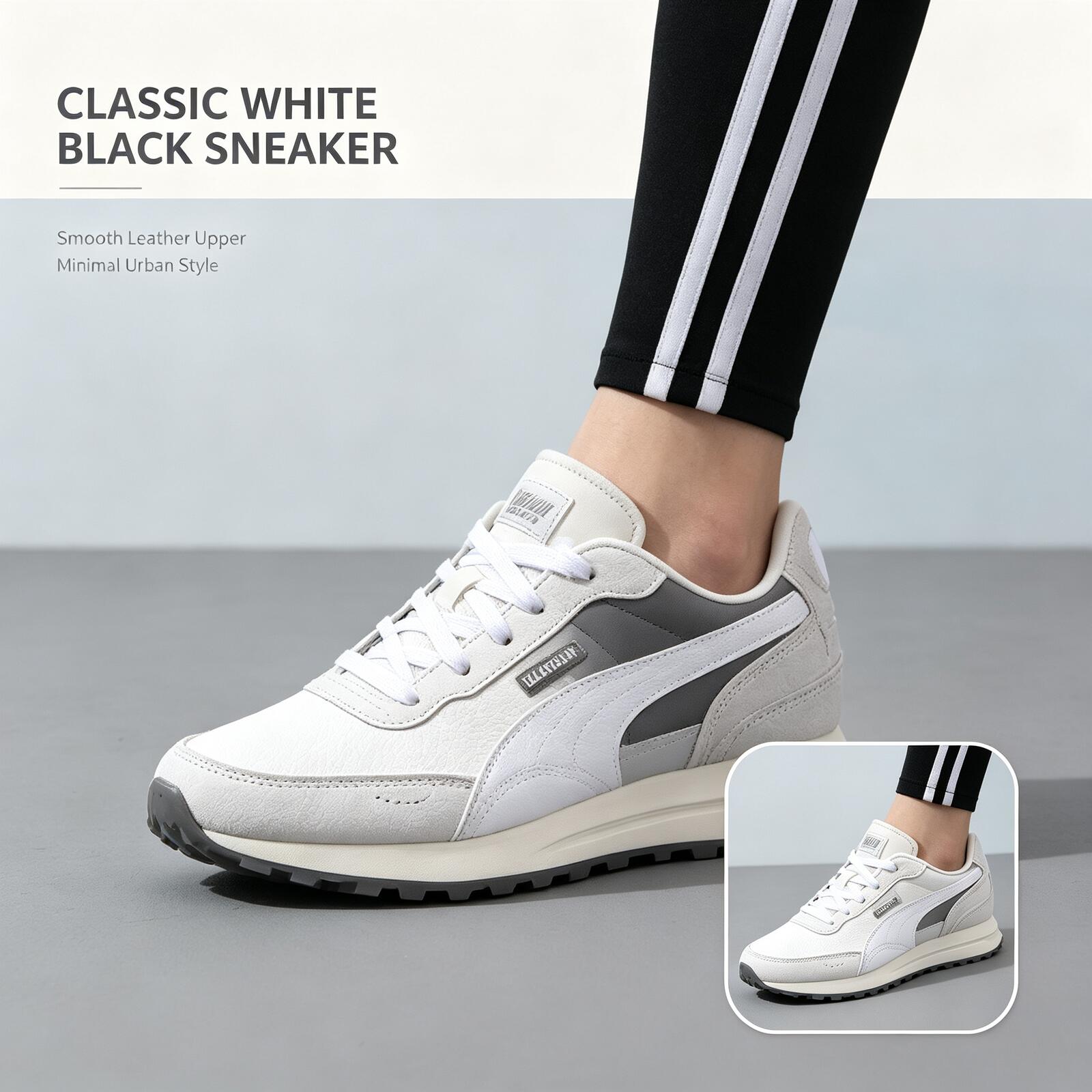 Women'S Shoes Puma Sneakers - プーマ男性白黒ロートップスニーカークラシッククリーンレザーカジュアル女性スポーツシューズウォーキングファッショントレーナー 397377-08 ランニング