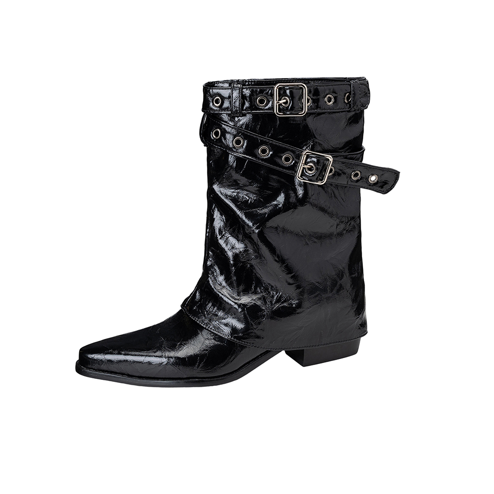   新しい冬用快適ブラウンブラック女性用ミッドカーフ乗馬ブー - Women Shoes Size 7 のレビューと価格