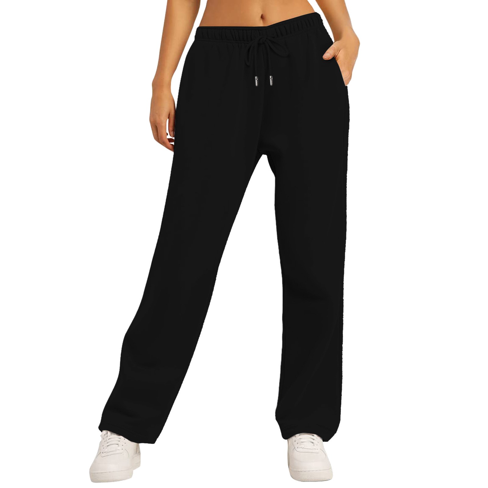 女性のフリース裏地スウェットパンツワイドストレートレッグパン - Women Shoes Joggers のレビューと価格