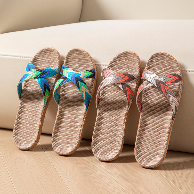 麻の女性用スリッパ ホームサマーデザイナーレディースシューズ - Women'S Shoes Non Slip のレビューと価格
