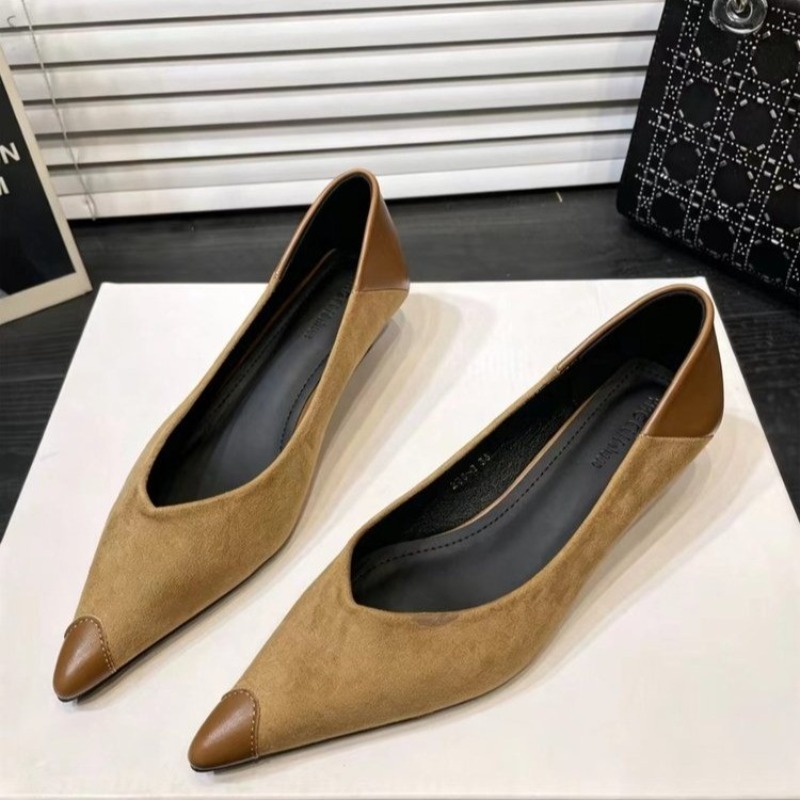 スプライス加工の細いヒール、シングルポインテッドトゥ、レオパ - Women'S Shoes Non Slip のレビューと価格