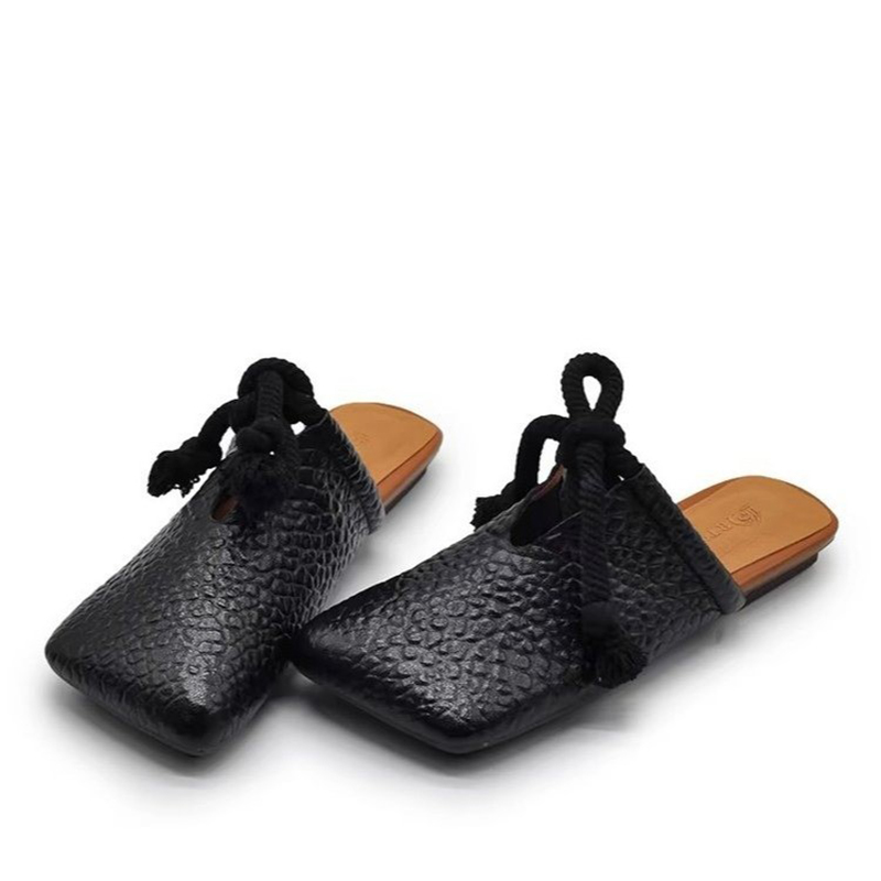 スクエアトゥスリッパ女性フラットミュールシューズ女性用サンダ - Women Shoes Size 7 のレビューと価格