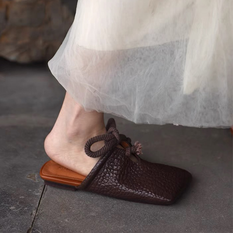 スクエアトゥスリッパ女性フラットミュールシューズ女性用サンダ - Women Shoes Size 7 のレビューと価格