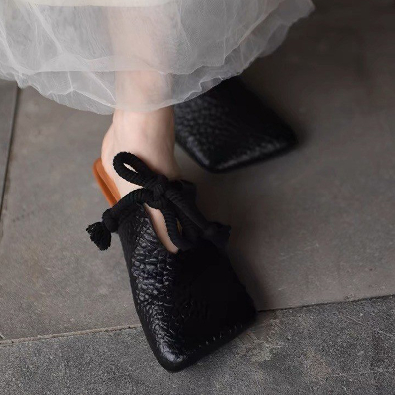 スクエアトゥスリッパ女性フラットミュールシューズ女性用サンダ - Women Shoes Size 7 のレビューと価格