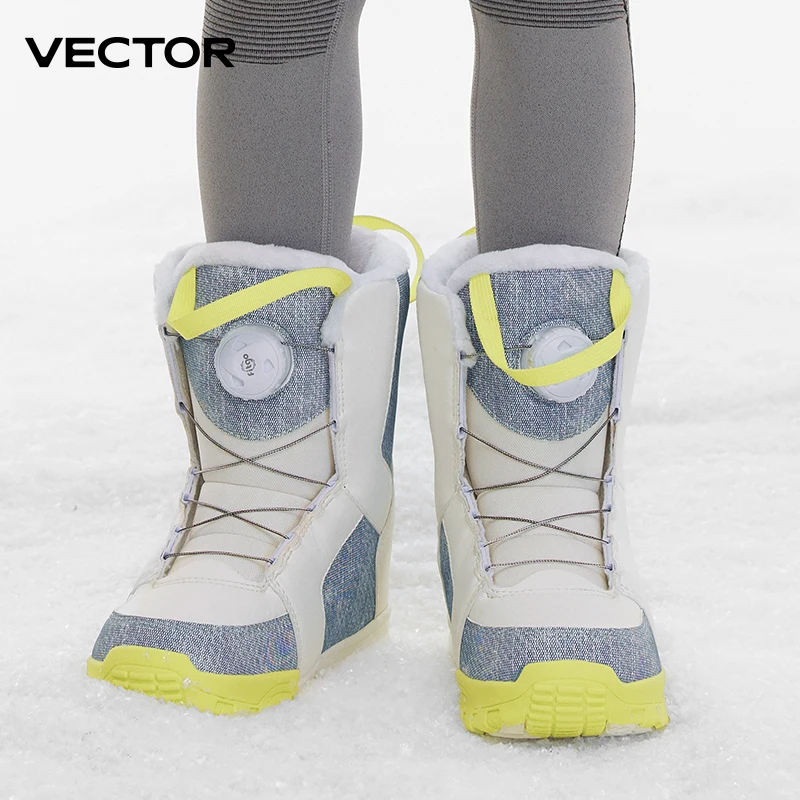 子供のためのプロの防水滑り止めスキーブーツ、暖かいスノーボー - Women Shoes Vector のレビューと価格