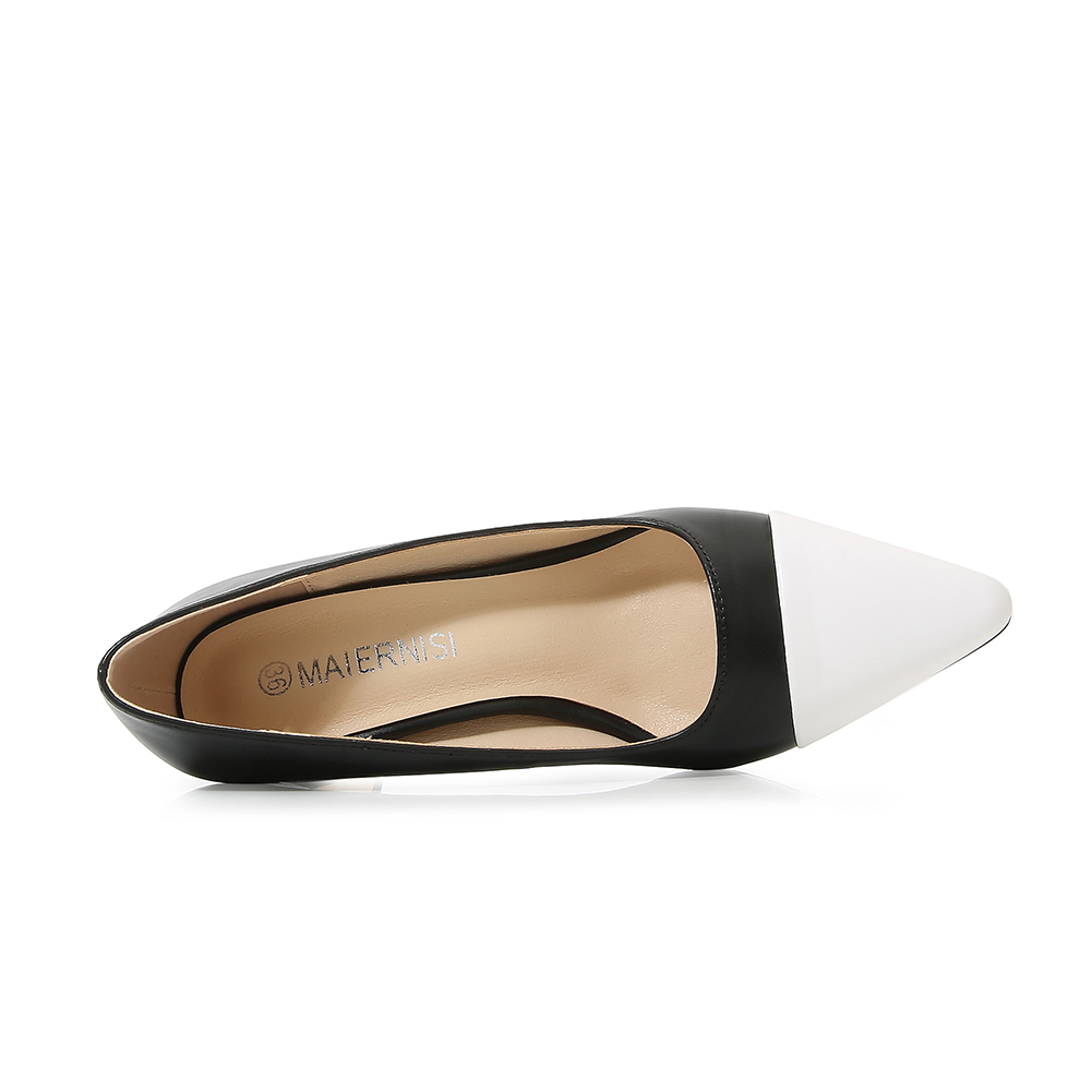 男性と女性のための厚いヒールのパッチワークパンプス,セクシー - Court Heel Pointed のレビューと価格