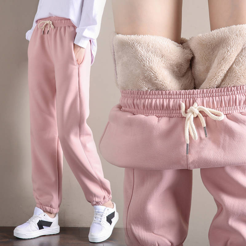 女性用ハイウエストフリース裏地ジョガーパンツ、ドローストリン - Women Shoes Joggers のレビューと価格