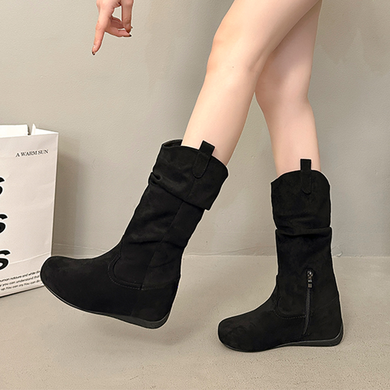 レディース フラット ミッドカーフブーツ カジュアルシューズ - Women Shoes Size 7 のレビューと価格