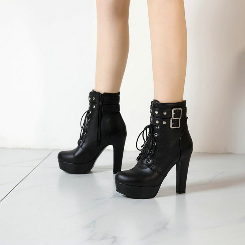 冬用ファー裏地付きイエローレッドレディースハイヒールアンクル - Women Shoes For Big Feet のレビューと価格