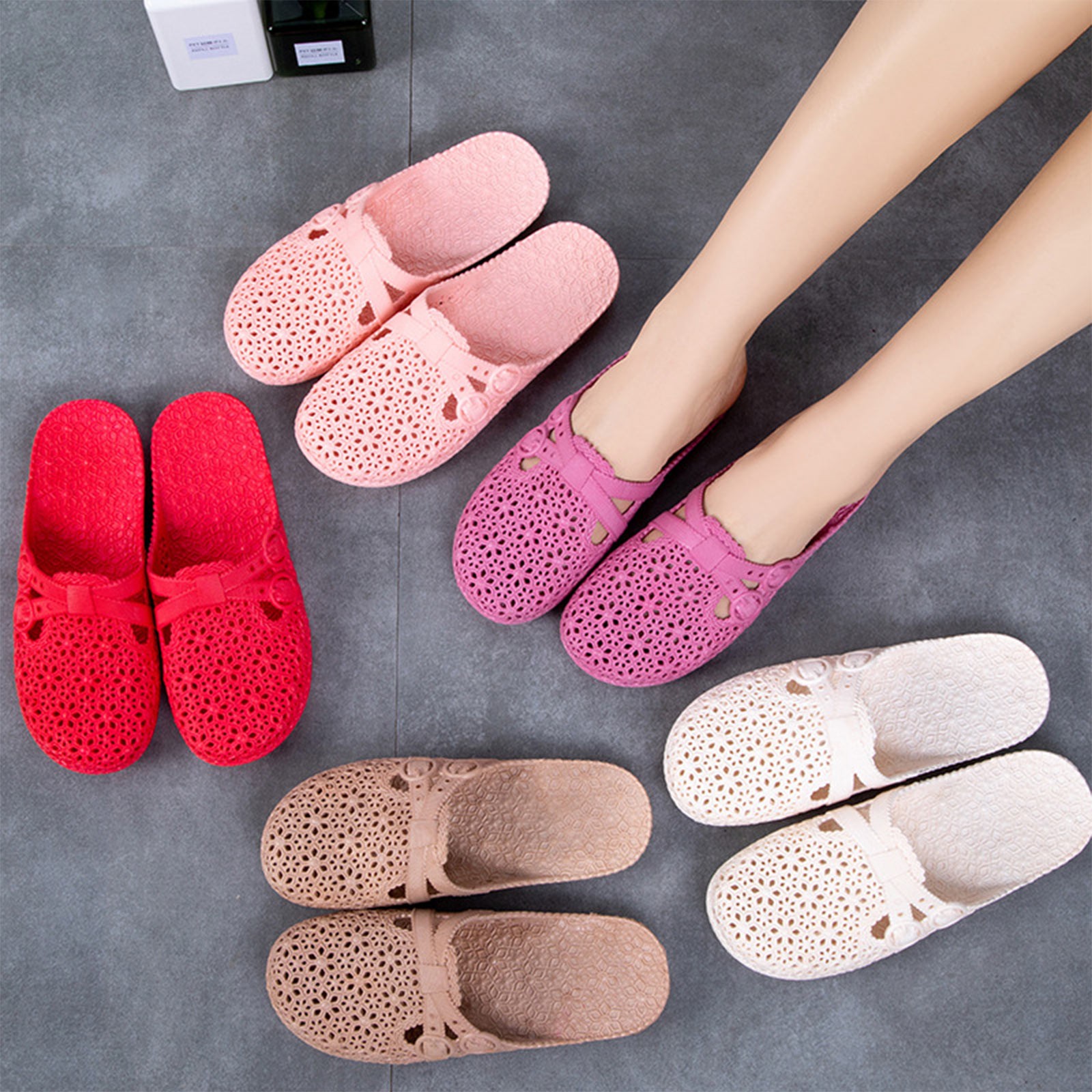 ラップトゥ通気性スリッパ夏の屋外穴あき靴ホームファッションカ - Women'S Shoes Everyday のレビューと価格