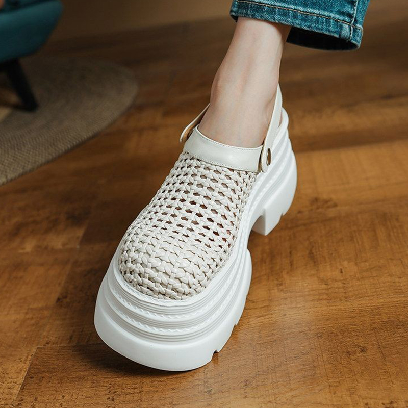 女性用フラットプラットフォームサンダル、メッシュカジュアルス - Women Shoes Size 7 のレビューと価格