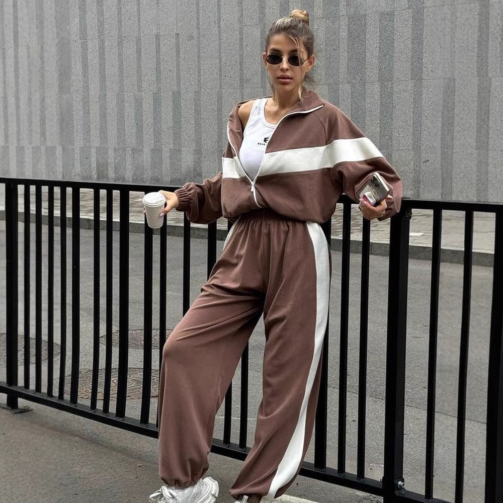 ツーピースセットパンツセットトラックスーツ女性ジョガー Y2 - Women Shoes Joggers のレビューと価格
