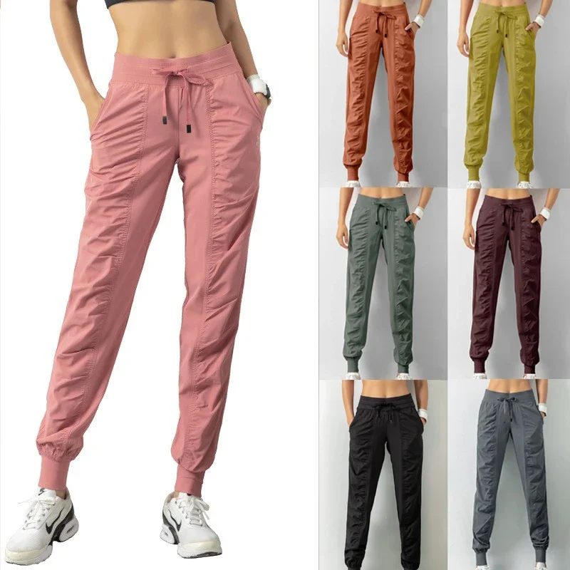 女性用速乾性生地スウェットパンツ、ドローストリング、ランニン - Women Shoes Joggers のレビューと価格