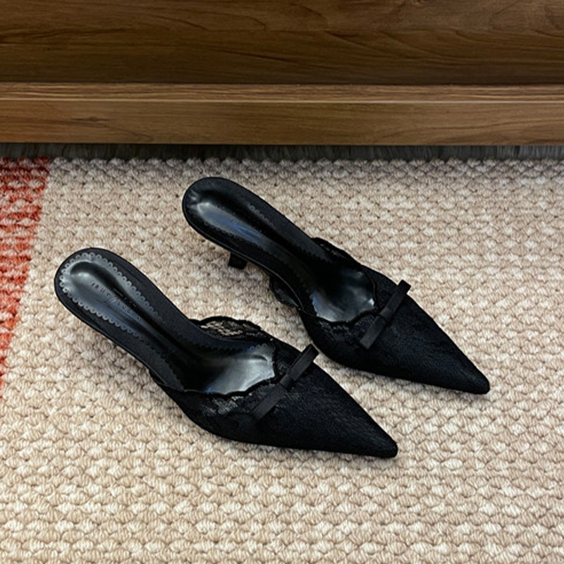 ボウスリッパ女性メッシュハイヒールシューズポインテッドトゥサ - Women Shoes Size 7 のレビューと価格