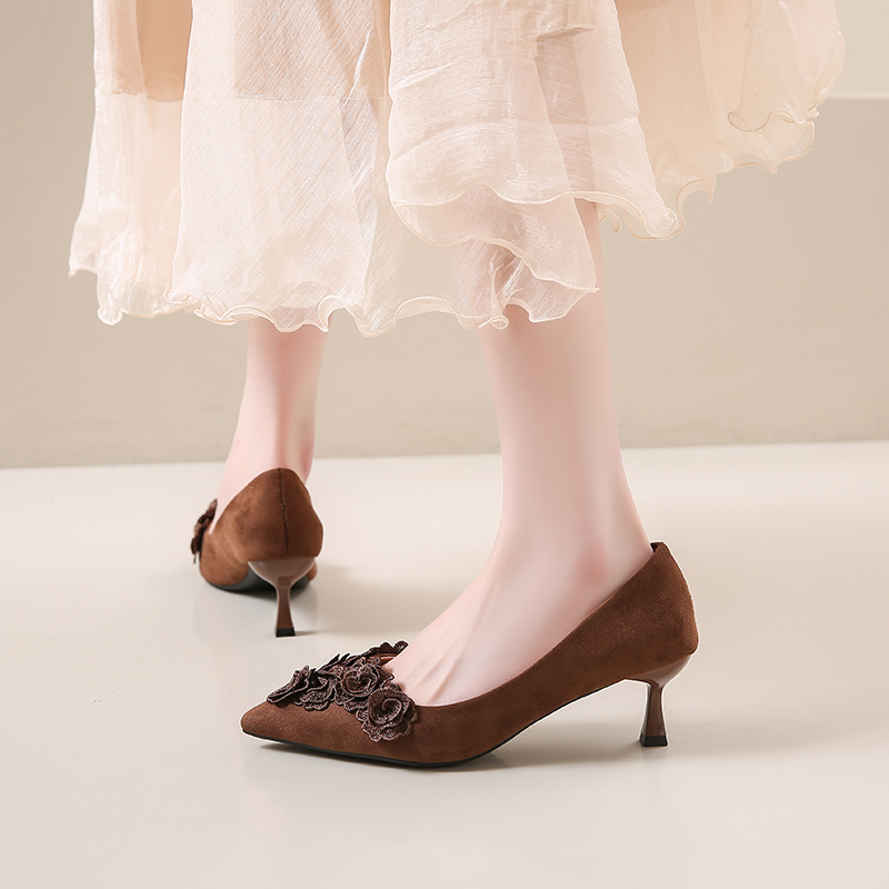 新しい春/秋の女性パンプスポインテッドトゥファインと靴羊スエ - Women'S Xc Shoes のレビューと価格