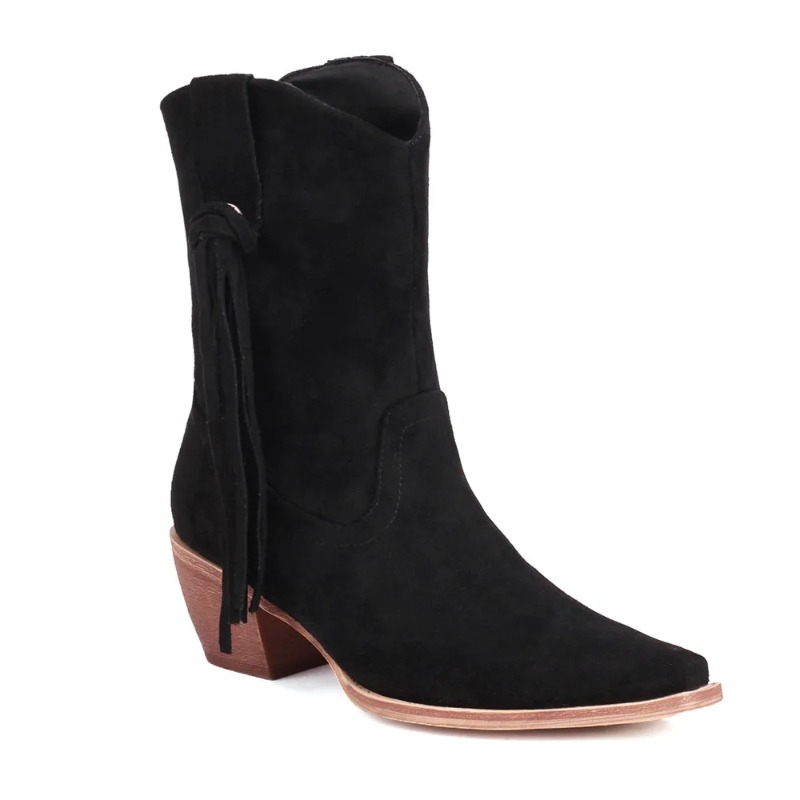 新しいヴィンテージポインテッドトゥ馬毛カウボーイブーツ女性レ - Western Cowgirl Boot のレビューと価格