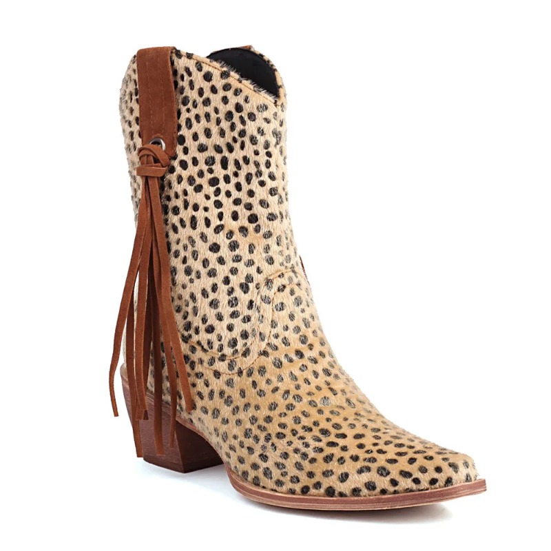 新しいヴィンテージポインテッドトゥ馬毛カウボーイブーツ女性レ - Western Cowgirl Boot のレビューと価格