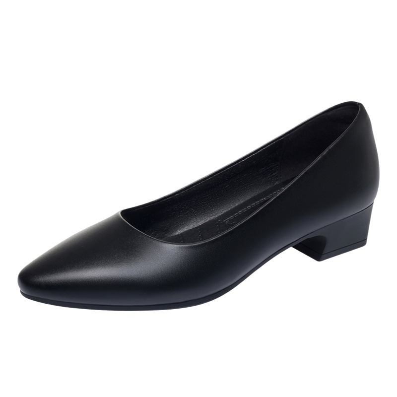 オールマッチエレガントなレディースソフトレザーシューズ ブラ - Court Heel Pointed のレビューと価格