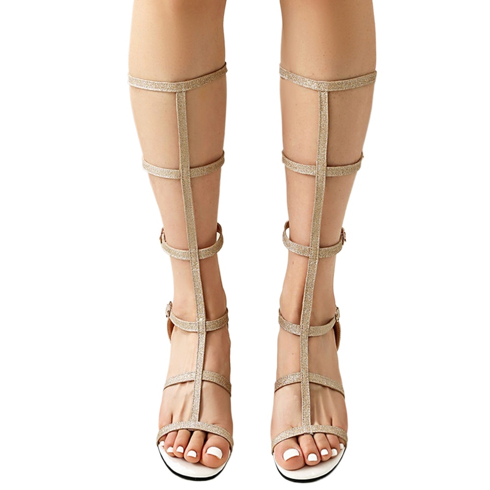 レディースストラップグラディエーターサンダルブロックヒールハ - Women'S Shoes For Wide Feet のレビューと価格
