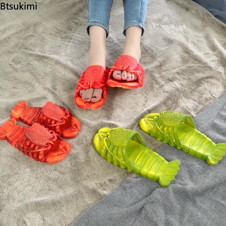 2026年新作 夏用 楽しい漫画風ロブスタースリッパ PVC - Women'S Shoes Non Slip のレビューと価格