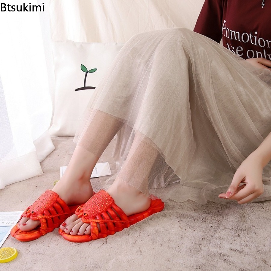 2026年新作 夏用 楽しい漫画風ロブスタースリッパ PVC - Women'S Shoes Non Slip のレビューと価格