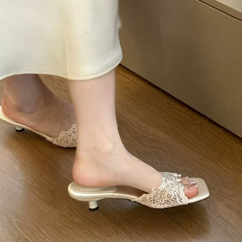 メッシュスリッパ女性ハイヒールシューズエレガントな女性サンダ - Women Shoes Size 7 のレビューと価格