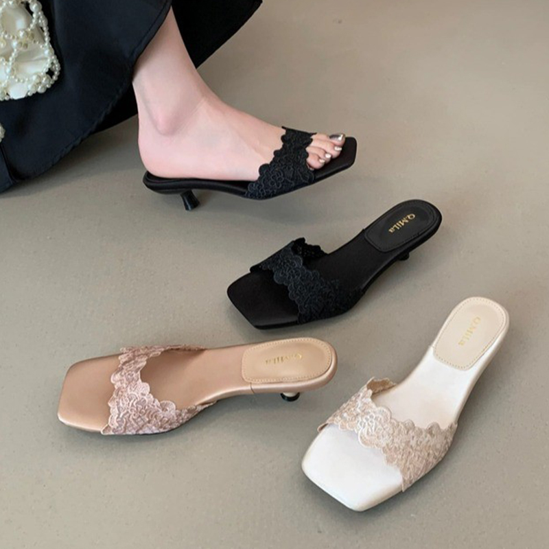 メッシュスリッパ女性ハイヒールシューズエレガントな女性サンダ - Women Shoes Size 7 のレビューと価格