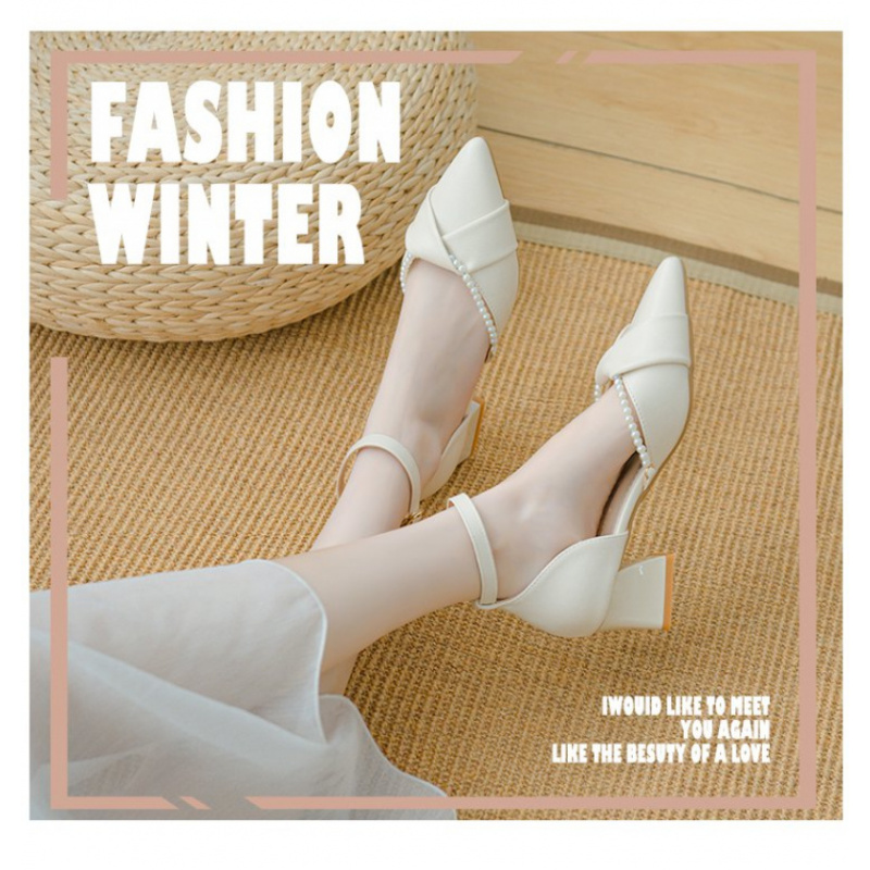 パールアンクルストラップハイヒール 2026 夏 ポインテッ - Women'S Shoes For Wide Feet のレビューと価格