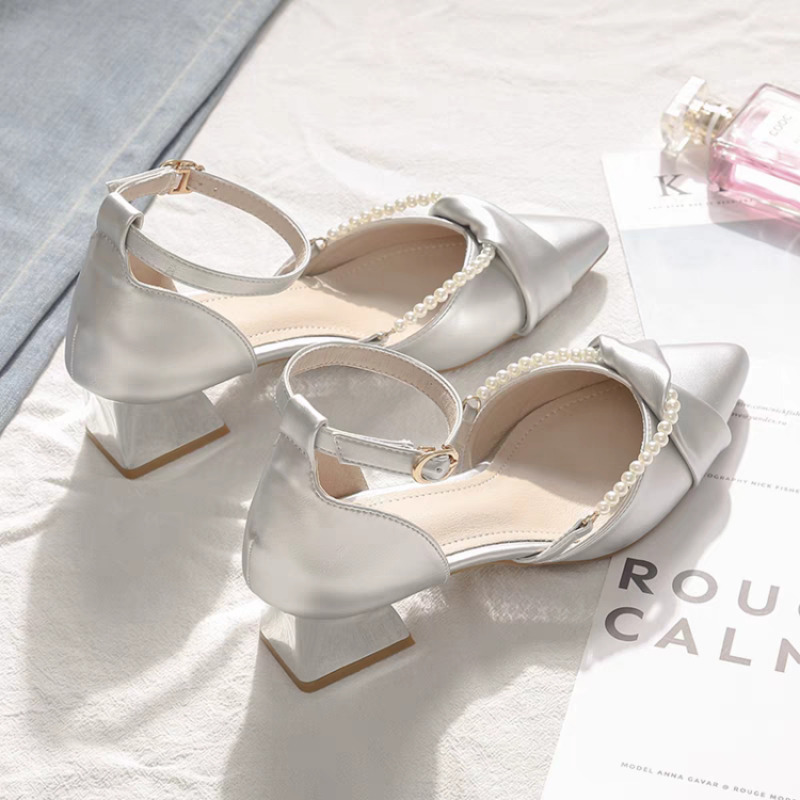 パールアンクルストラップハイヒール 2026 夏 ポインテッ - Women'S Shoes For Wide Feet のレビューと価格