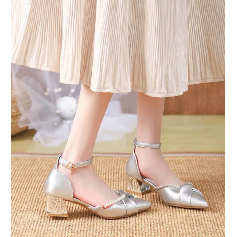 パールアンクルストラップハイヒール 2026 夏 ポインテッ - Women'S Shoes For Wide Feet のレビューと価格