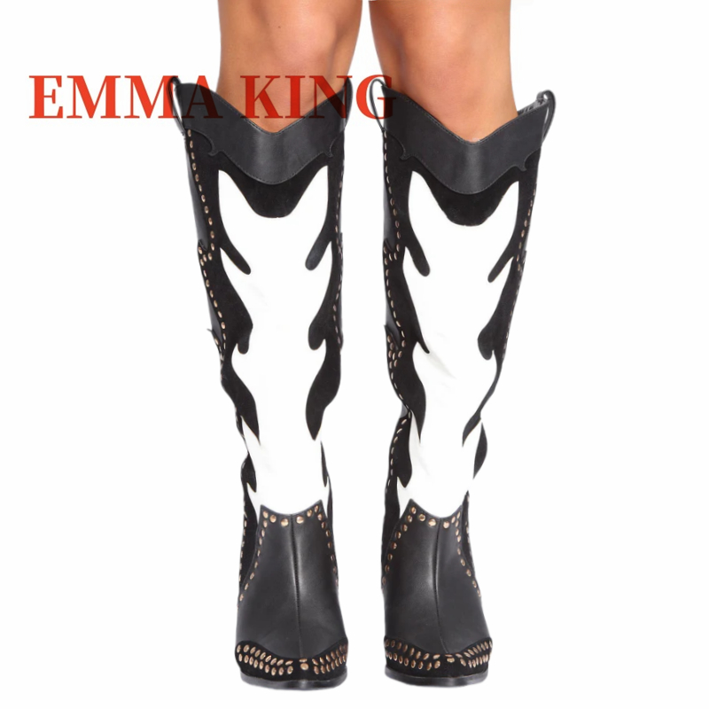 スタッズ付きウエスタンカウボーイブーツ ワイドカーフカウガー - Western Cowgirl Boot のレビューと価格
