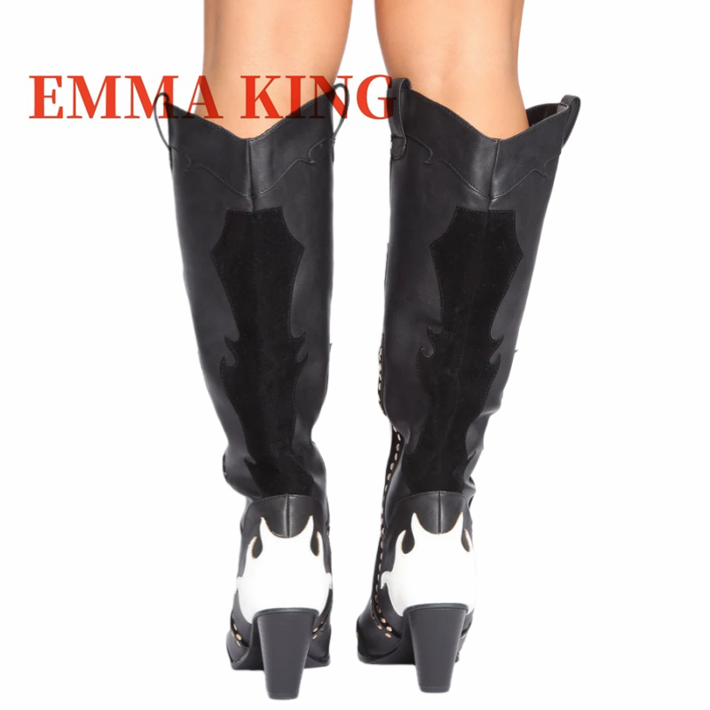 スタッズ付きウエスタンカウボーイブーツ ワイドカーフカウガー - Western Cowgirl Boot のレビューと価格